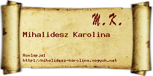 Mihalidesz Karolina névjegykártya